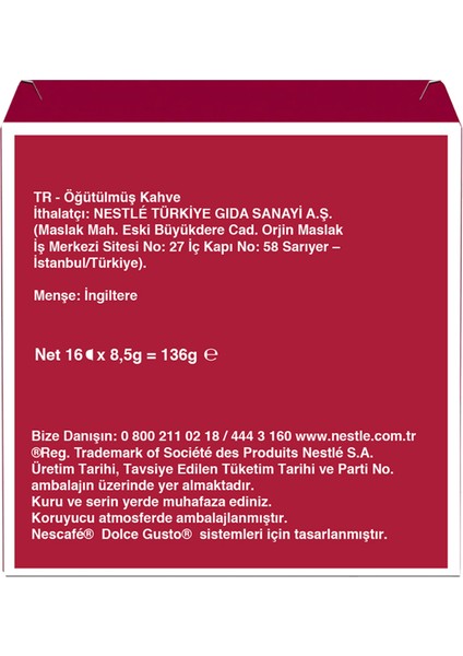 Dolce Gusto Coffee Americano 16 Kapsül x 3 Paket fiyatları