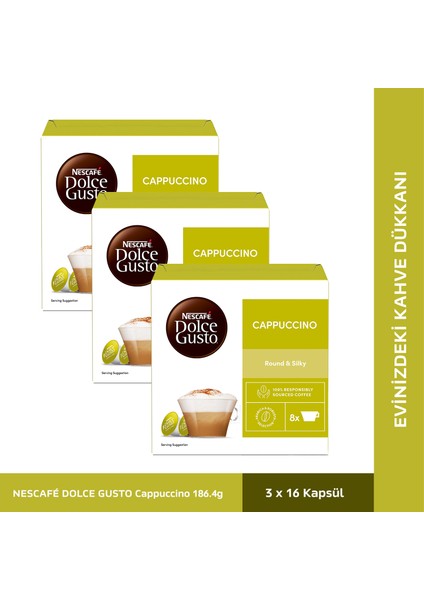 Dolce Gusto Cappuccino Kapsül Kahve 16 Adet x 3 Kutu