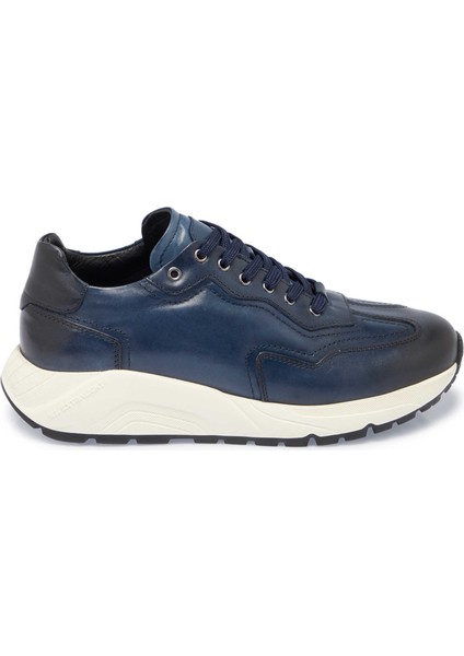 Lacivert Hakiki Deri Erkek Sneaker - E24S1AY56975-D2R fiyatları