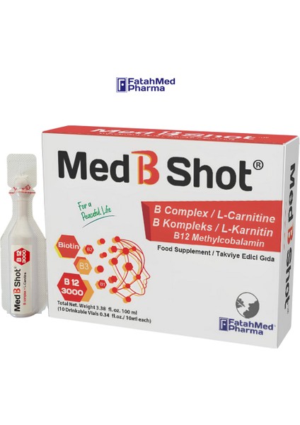 B12 Kompleks Vit. (METİLKOBALAMİN) ,B1 ,B2,B3,B5,B6,B1 ,Biotin ,L Karnitin