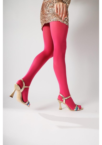 Manya Altın Çapraz Bantlı Topuklu Sandalet indirimleri