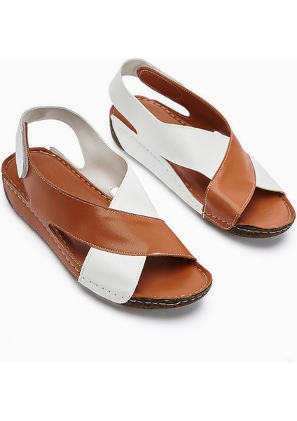 Margit Taba Çapraz Bantlı Kadın Comfort Sandalet