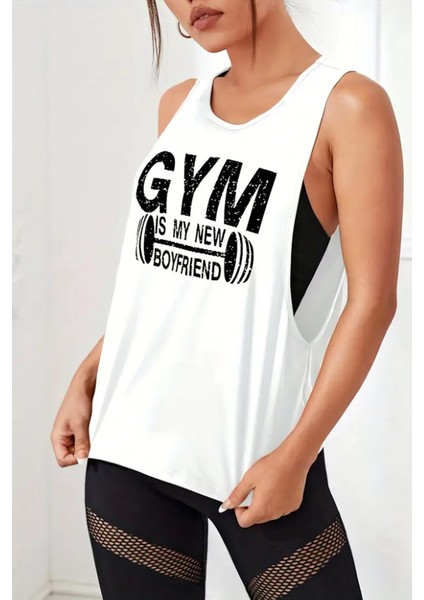 Kadın Gym Baskılı Nefes Alabilen Fitness Yoga Koşu Kolsuz Spor Atlet modelleri