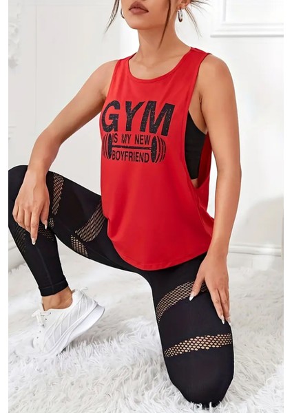 Kadın Gym Baskılı Nefes Alabilen Fitness Yoga Koşu Kolsuz Spor Atlet fiyatları