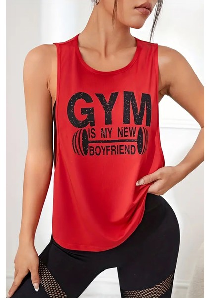 Kadın Gym Baskılı Nefes Alabilen Fitness Yoga Koşu Kolsuz Spor Atlet fırsatları