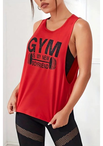 Kadın Gym Baskılı Nefes Alabilen Fitness Yoga Koşu Kolsuz Spor Atlet indirimleri