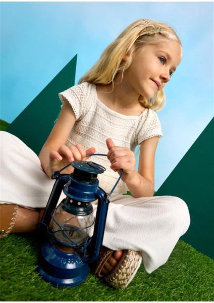 Kız Çocuk Kısa Kollu Tulum Krem 3874