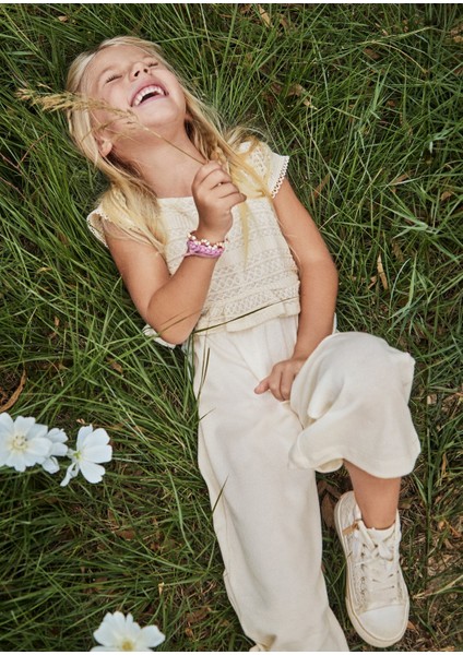 Kız Çocuk Kısa Kollu Tulum Krem 3874 fiyatları