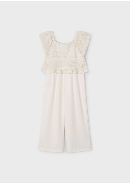 Kız Çocuk Kısa Kollu Tulum Krem 3874 fırsatları