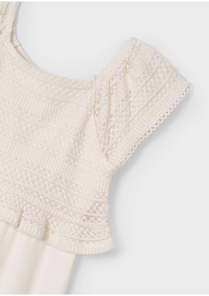 Kız Çocuk Kısa Kollu Tulum Krem 3874 indirimleri