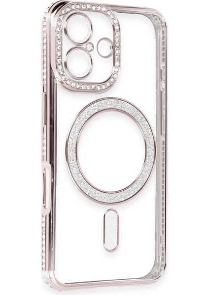 Iphone 16 Kılıf Joke Simli Magneticsafe Kılıf - Pembe Arbkd modelleri