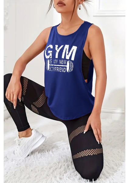 Kadın Gym Baskılı Nefes Alabilen Fitness Yoga Koşu Kolsuz Spor Atlet fiyatları