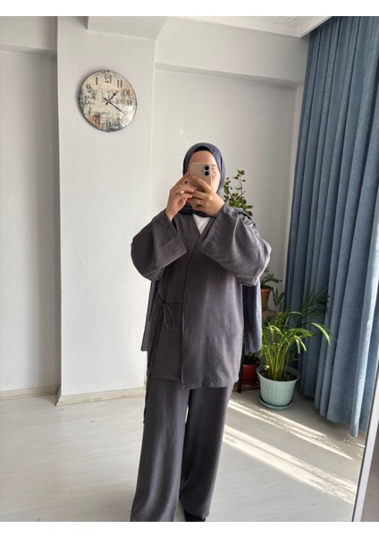 Keten Kumaş Kimono Takım