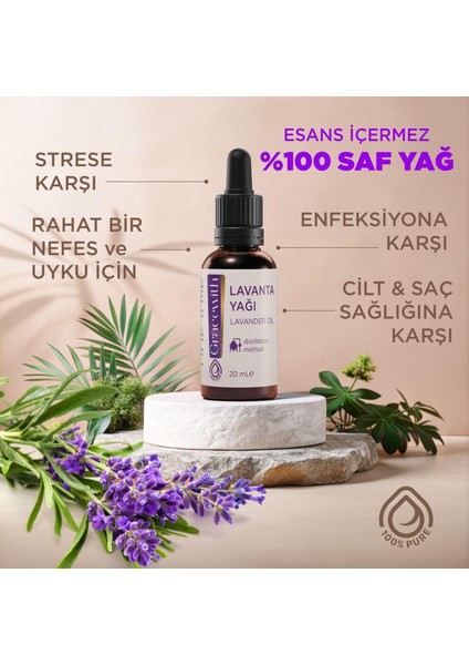 %100 Saf ve Doğal Lavanta Yağı 20 ml fiyatları