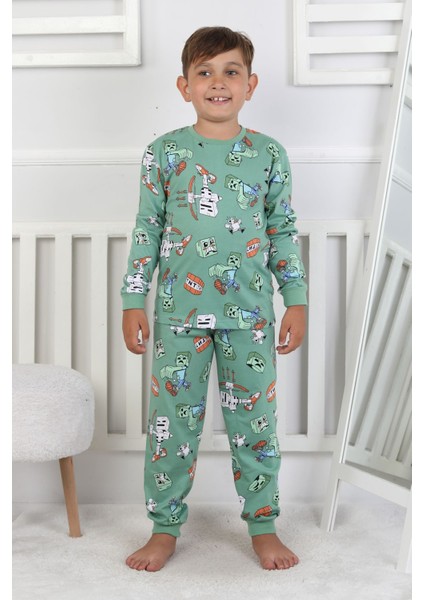 Computer Game Desenli Erkek Çocuk Pijama Takımı