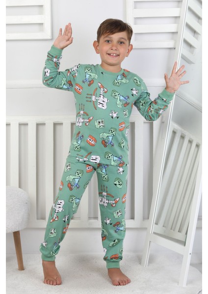 Computer Game Desenli Erkek Çocuk Pijama Takımı fiyatları