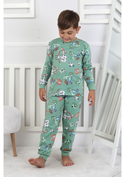 Computer Game Desenli Erkek Çocuk Pijama Takımı fırsatları