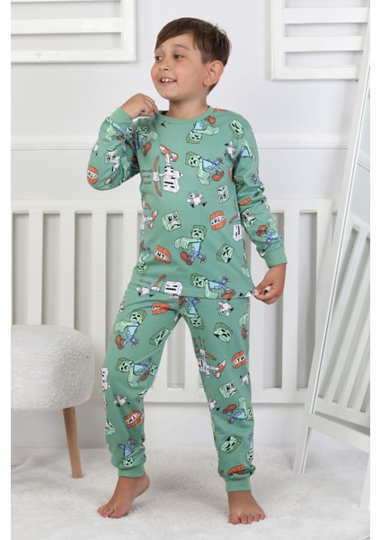Computer Game Desenli Erkek Çocuk Pijama Takımı indirimleri