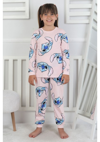Cute Monster Desenli Kız Çocuk Pijama Takımı modelleri