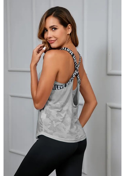 Kadın Nefes Alabilen Hafif Hızlı Kuruyan Yoga Fitness Lastik Askılı Spor Atlet indirimleri