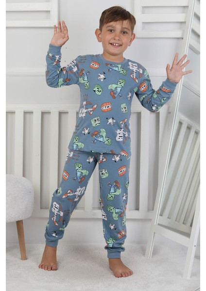 Computer Game Desenli Erkek Çocuk Pijama Takımı fiyatları
