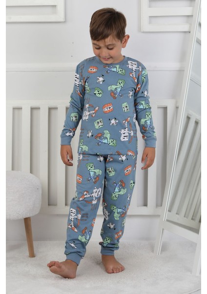 Computer Game Desenli Erkek Çocuk Pijama Takımı fırsatları
