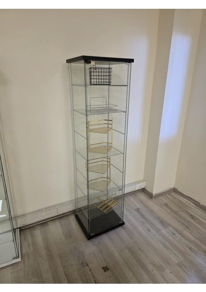 Cam Vitrin Gümüşlük Büfe Kitaplık Camlı Koleksiyon Vitrini Detolf Cam Vitrin Teşhirvitrin 3+4 Raflı fiyatları