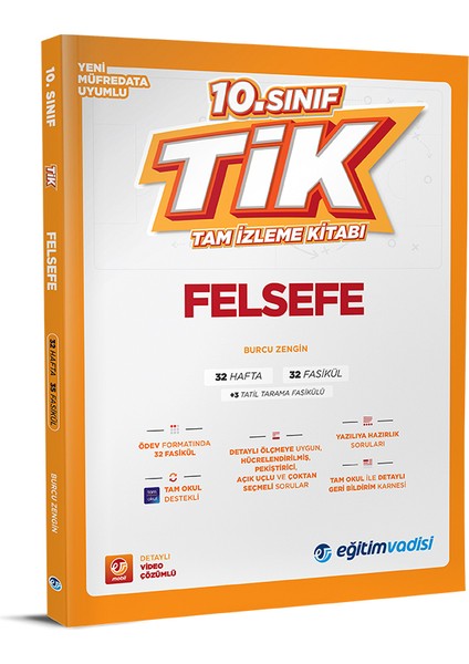 Eğitim Vadisi 2026 10. Sınıf Felsefe Tik Tam Izleme Kitabı