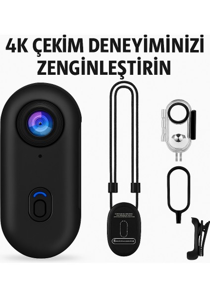 Ultra Kompakt 4K Aksiyon Kamerası – Su Geçirmez, Yüksek Çözünürlüklü Kayıt Ultra Hd Mini Kamera