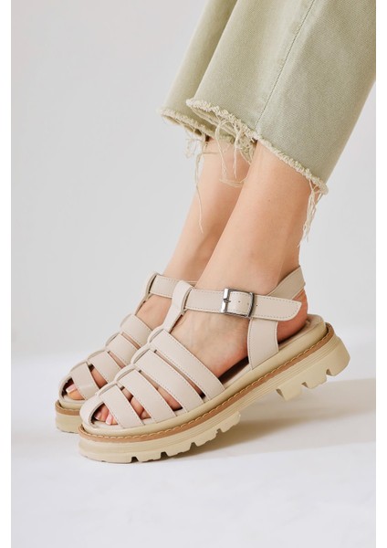 Tylia Bej Kalın Tabanlı Sandalet modelleri