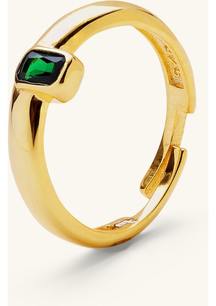 Yeşil Zirkon Taşlı Ayarlanabilir Minimal Yüzük fiyatları