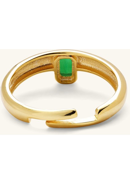 Yeşil Zirkon Taşlı Ayarlanabilir Minimal Yüzük fırsatları