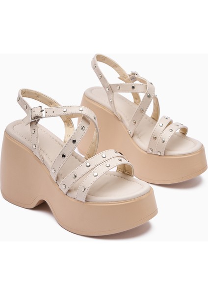 Ying Ten Troklu Dolgu Topuklu Kadın Sandalet indirimleri