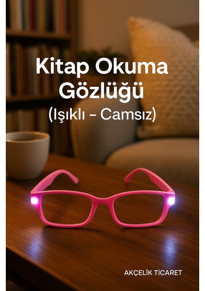 Renkli LED Işıklı Kitap Okuma Gözlük – Gözleri Yormayan, Ayarlanabilir Işık Seçenekleri ile Konforlu Okuma Deneyimi