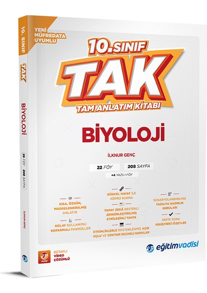 Eğitim Vadisi 2026 10. Sınıf Biyoloji Tak Tam Anlatım Kitabı