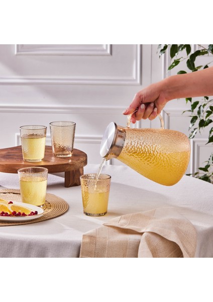 Luminous 7 Parça Cam Sürahi ve Bardak Seti Amber fiyatları