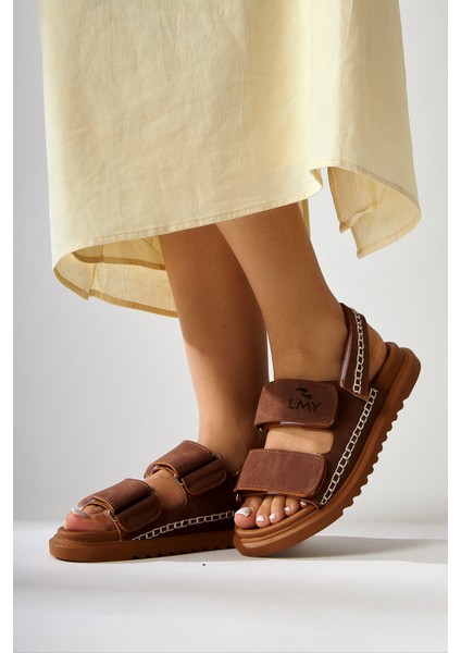 Sanna Taba Nakış Detaylı Cırtlı Kadın Sandalet fiyatları