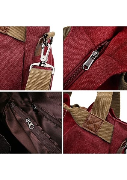 Fashion Smart Kadın Günlük Vintage Kanvas Üst Saplı Omuz Çantası (Yurt Dışından) modelleri