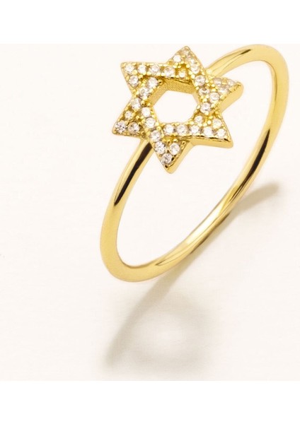 Yıldız Figürlü Yüzük Zirkon Taşlı