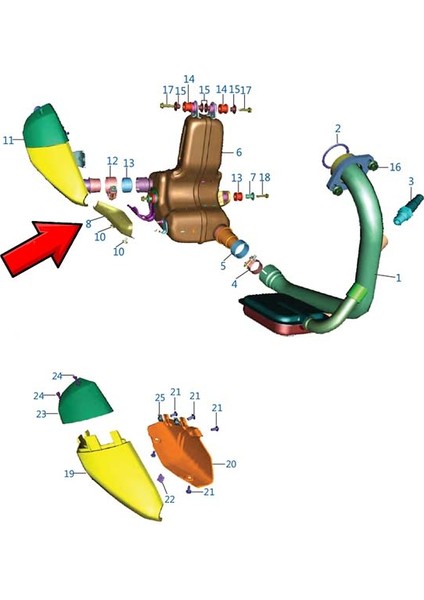 Bajaj Pulsar RS200 2015-2025 Egzoz Katalizör Muhafazası Kapağı Koruması Sacı fiyatları