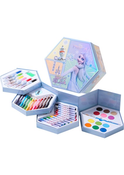 46 Parça Kırtasiye Hediye Seti, Ilkokul Öğrencileri, Renkli Kalem Grafiti Boyama Seti, Çocuk Doğum Günü Hediyeleri (Yurt Dışından)