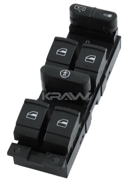 Cam Açma Düğmesi (Dörtlü - Kapı Kilit Butonlu - 9 Pin) Golf Iv Passat B5 Bora Leon Toledo