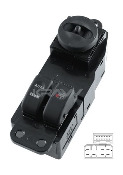 Cam Açma Düğmesi (Çiftli - Autolu - Ayna Ayar Butonlu - 7+12=19 Pin) Starex