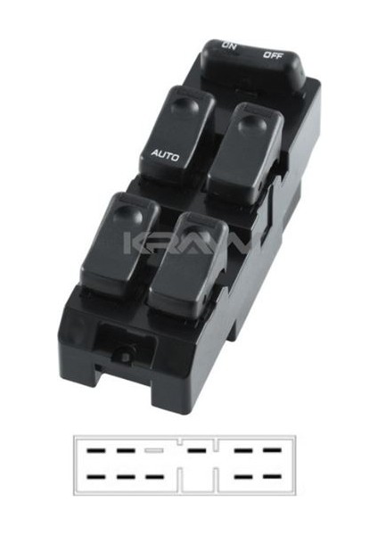 Cam Açma Düğmesi (Dörtlü - On-Off Butonlu - Autolu - 10 Pin) Ranger (98-02) B2500 (98-02)