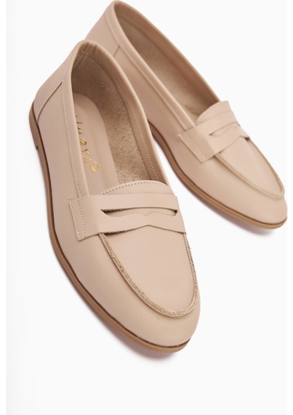 Hakiki Deri Solina Ten Mokasen Ayakkabı Rahat Günlük Loafer