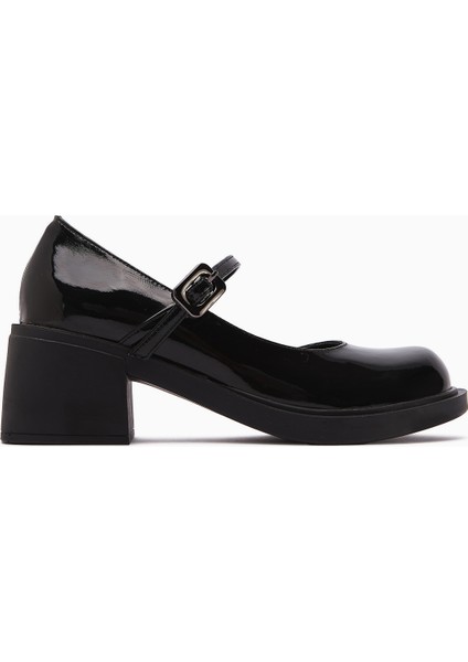 Mirka Siyah Rugan Bantlı Kadın Loafer Ayakkabı modelleri