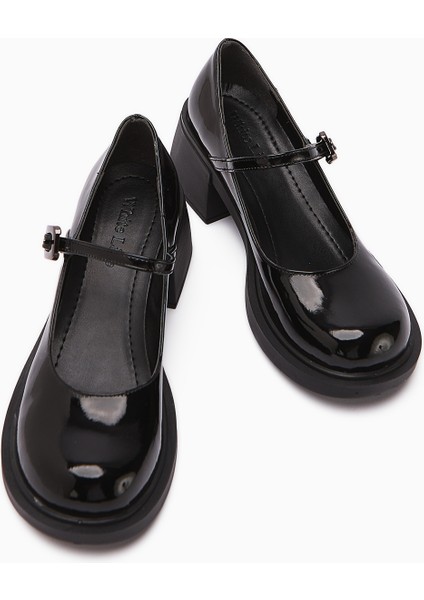 Mirka Siyah Rugan Bantlı Kadın Loafer Ayakkabı indirimleri