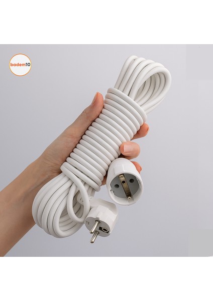 Seyyar Uzatma Kablosu 10 Metre Dişi-Erkek Fişli F19C Kalın Priz Prizli Sanayi Bahçe Elektrik Kablosu fiyatları