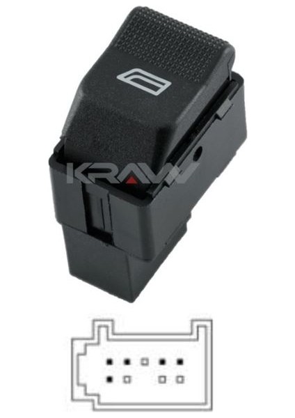 Cam Açma Düğmesi (Tekli - 5 Pin) Polo Lupo (00-01) Cordoba Ibıza