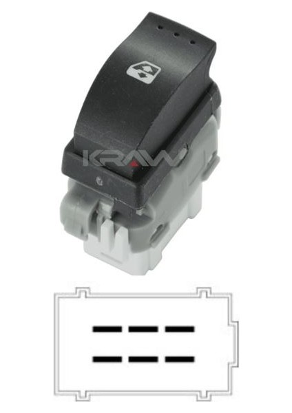 Cam Açma Düğmesi (Tekli - Beyaz - 6 Pin) Clıo Iı